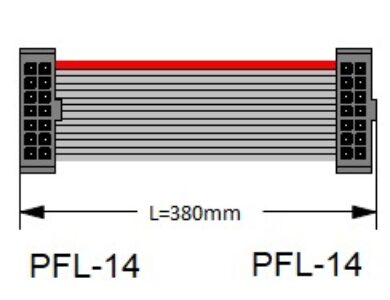 Propojovací plochý kabel: SM C01 RC5B-2.54-14 2 B-28AWG-E-380mm-Gr